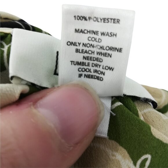 Ann Taylor Loft Peasant Blouse Size S Green Flowers Floral Abstract Short Sleeve - Picture 12 of 12